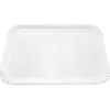 5 plateaux rectangulaires blancs en carton - 28 x 42 cm