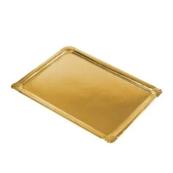 5 Plateaux Traiteur en carton - 34 x 45,5 cm - Couleur Or