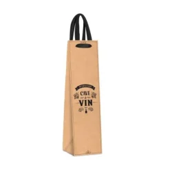 Pochette cadeau Kraft pour bouteille de vin - Authentique cave à vin