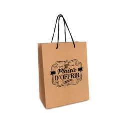 Pochette cadeaux Kraft " Plaisir d'offrir " - Mini Modèle