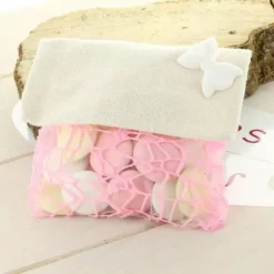 5 Pochettes à dragées jute et tulle rose