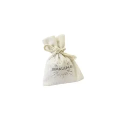 4 Pochons à Dragées en Toile - Communion - Argent