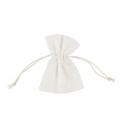 4 pochons en coton froissé - Couleur Blanc