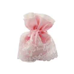 4 Pochons en Dentelle Robe Rose