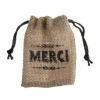 4 pochons en toile de jute - Merci - Naturel