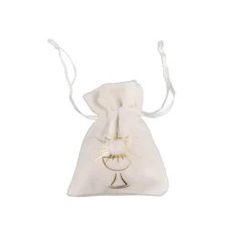 4 Pochons en Velours - Communion - Or