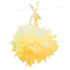 3 Pompons Ø10 cm en papier de soie - Jaune pâle