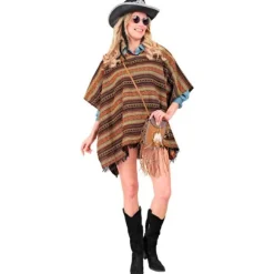 Poncho réversible de Mexicain pour adulte - 100 x 75 cm