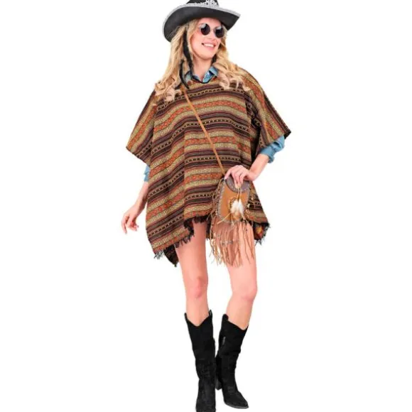 Poncho réversible de Mexicain pour adulte - 100 x 75 cm