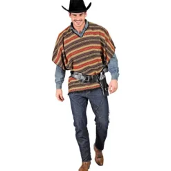 Poncho réversible de Mexicain pour adulte - 100 x 75 cm