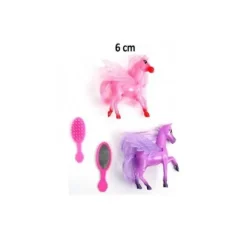 2 Poneys à Coiffer avec Ailes & Accessoires - 6cm