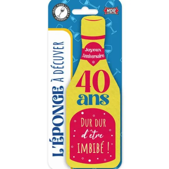 Éponge en forme de bouteille pour anniversaire - Âge au choix