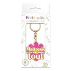 Porte-clés à paillettes - Collection Merci pour cette année - Modèle au choix