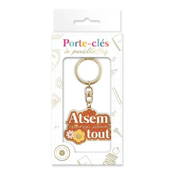 Porte-clés à paillettes - Collection Merci pour cette année - Modèle au choix