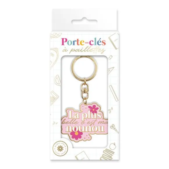 Porte-clés à paillettes - Collection Merci pour cette année - Modèle au choix