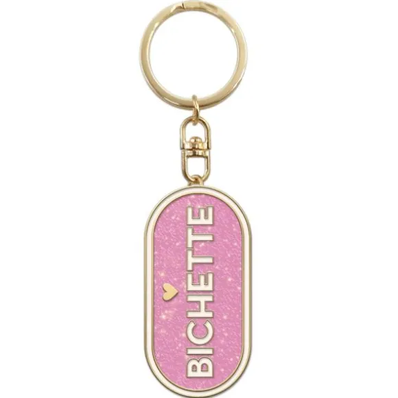 Porte-clés à paillettes humoristique - Collection Girls Club - Modèle au choix