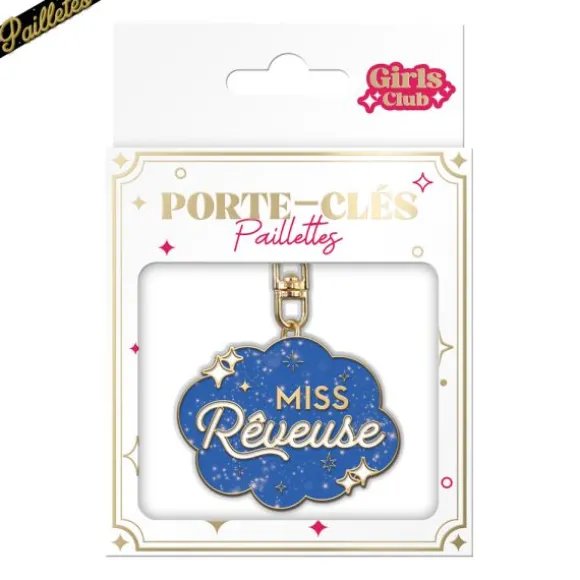 Porte-clés à paillettes humoristique - Collection Girls Club - Modèle au choix