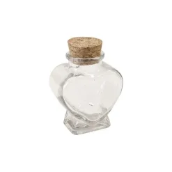 Pot en verre en forme de cœur avec bouchon en liège - 6 x 4,5 x 3,5 cm