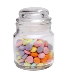 Pot en verre rond avec couvercle - Transparent