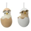 Poussin en mousse dans sa coquille d'œuf - 5 x 5 x 8 cm - Pâques - Modèle Aléatoire