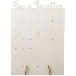 Présentoir Bar à Sucettes en bois pour 49 sucettes - 40 x 30 cm