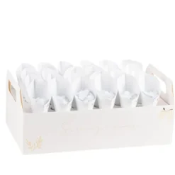 Présentoir de 24 cornets à confettis "Servez-vous" - 36 x 21 x 16 cm