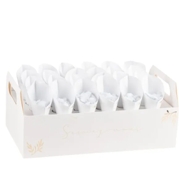 Présentoir de 24 cornets à confettis "Servez-vous" - 36 x 21 x 16 cm