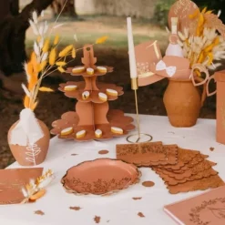 Présentoir 3 étages - Collection Jolis Brins - Terracotta et Or