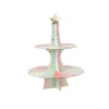 Présentoir 2 étages - Collection Mahault Pastel et Or