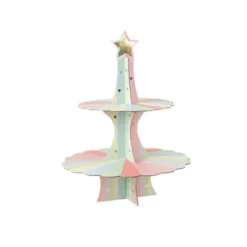 Présentoir 2 étages - Collection Mahault Pastel et Or