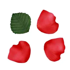 Pétales en Tissu avec Feuilles Parme
