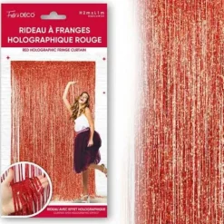 Rideau à franges holographique - 2 m - Couleur au choix