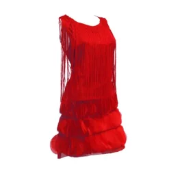 Robe charleston à franges rouges