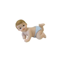 10 rondins en bois avec pieds de bébé blancs pour baptême
