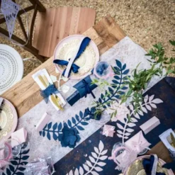 20 Ronds de serviette en papier - Papillon - Bleu Marine