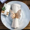 20 Ronds de serviette en papier - Papillon - Couleur Kraft