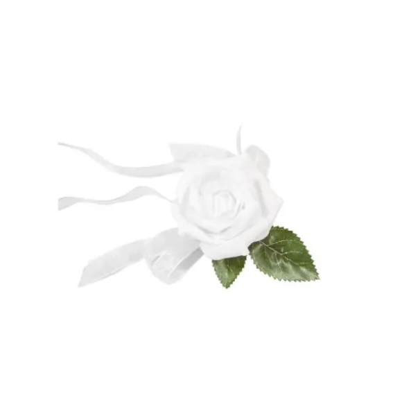 Rose sur support Abaca - Couleur au choix