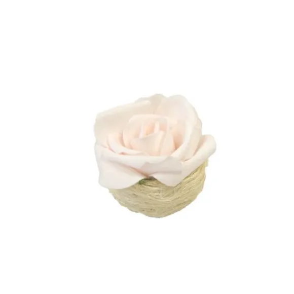 Rose sur support Abaca - Couleur au choix