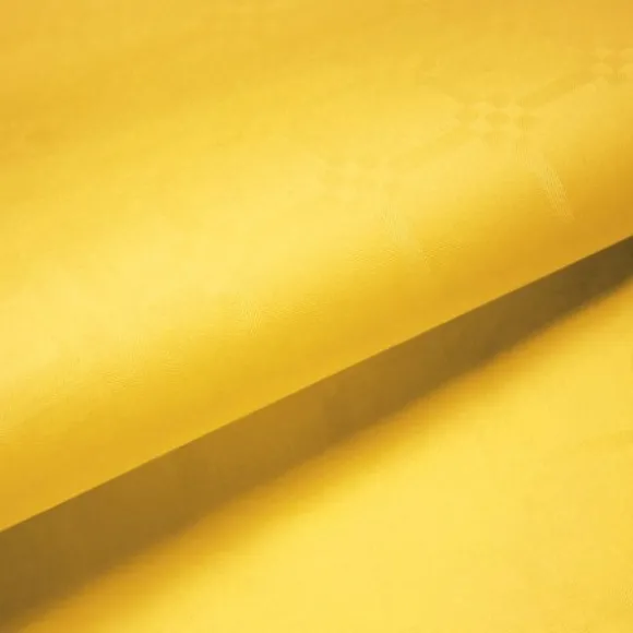 Rouleau de Nappe Damassé Jaune Vif 25 m
