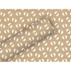 Rouleau de papier cadeau kraft - 2 x 0,7 m - By Nature "Empreintes de pieds"