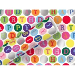 Rouleau de papier cadeau - 1,5 x 0,7 m - Happy Birthday Bulles