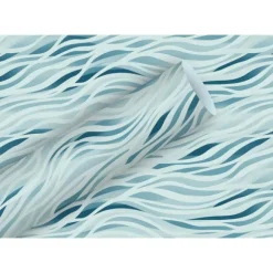 Rouleau de papier cadeau - 2 x 0,7 m - Vagues bleues