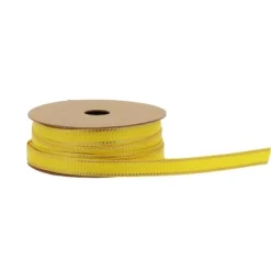 Ruban avec liseré doré en tissu - 1 cm x 5 m - Couleur au choix