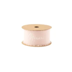 Ruban effiloché en mousseline de soie - Merci - Couleur au choix