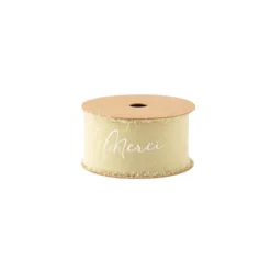 Ruban effiloché en mousseline de soie - Merci - Couleur au choix