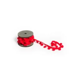 Ruban à Pompons Pérou - Rouge