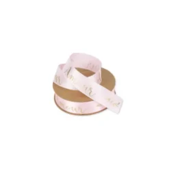 Ruban Satin Amour Rose et Or