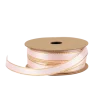 Ruban traditionnel en satin avec liseré doré - 1 cm x 5 m - Couleur Rose