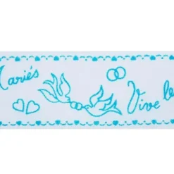 Ruban Tulle "Vive les Mariés" - Turquoise