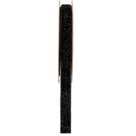 Ruban Velours Pailleté Autocollant - Noir